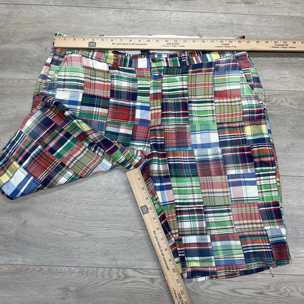 Polo Ralph Lauren Patchwork Madras Shorts Men Sz 40 READ Multicolor